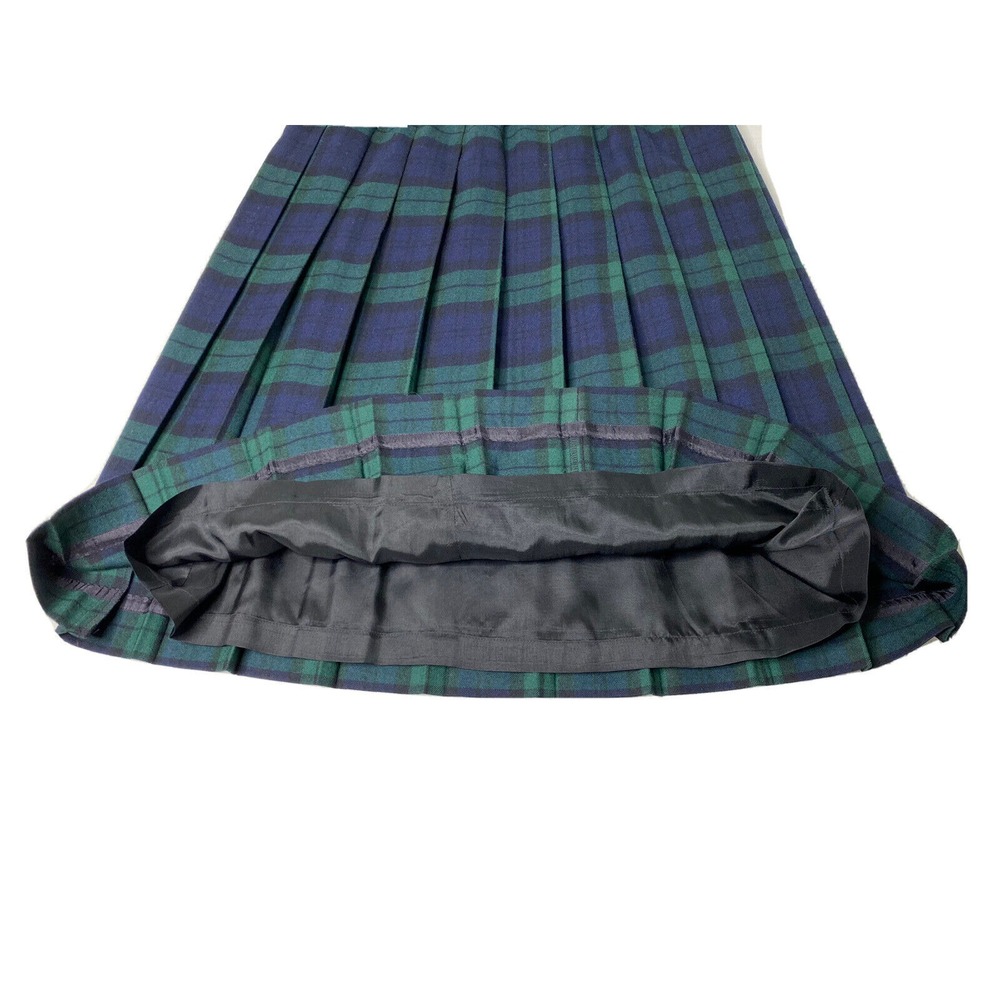 LL Bean Wool Plaid Skirt Womens 10 Petite Academia Pleated Classic Preppy - Picture 6 of 12